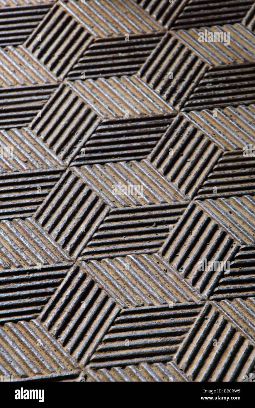 Schachbrettmuster Platte aus Stahl Stockfoto
