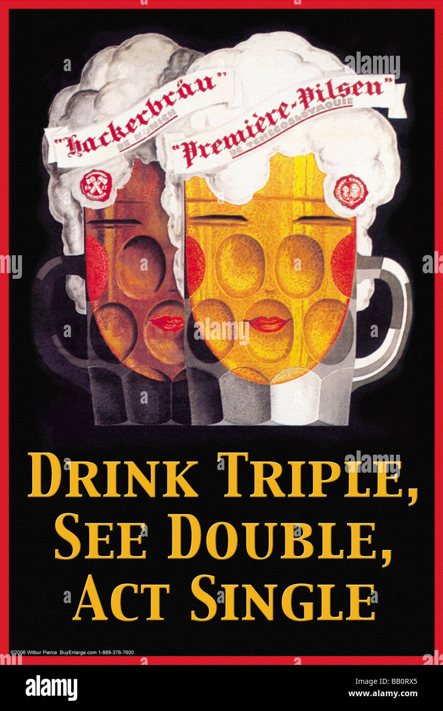 Trinken Triple, siehe Doppel, Akte Single Stockfoto