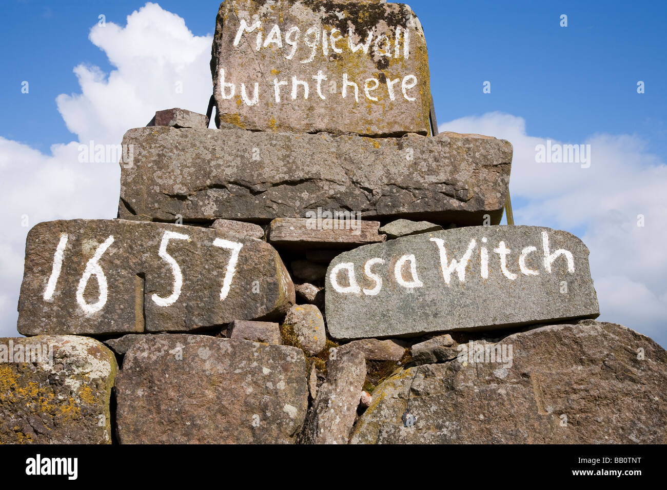 Hexe-Memorial, Mahnwesen, Perth und Kinross, Schottland Stockfoto