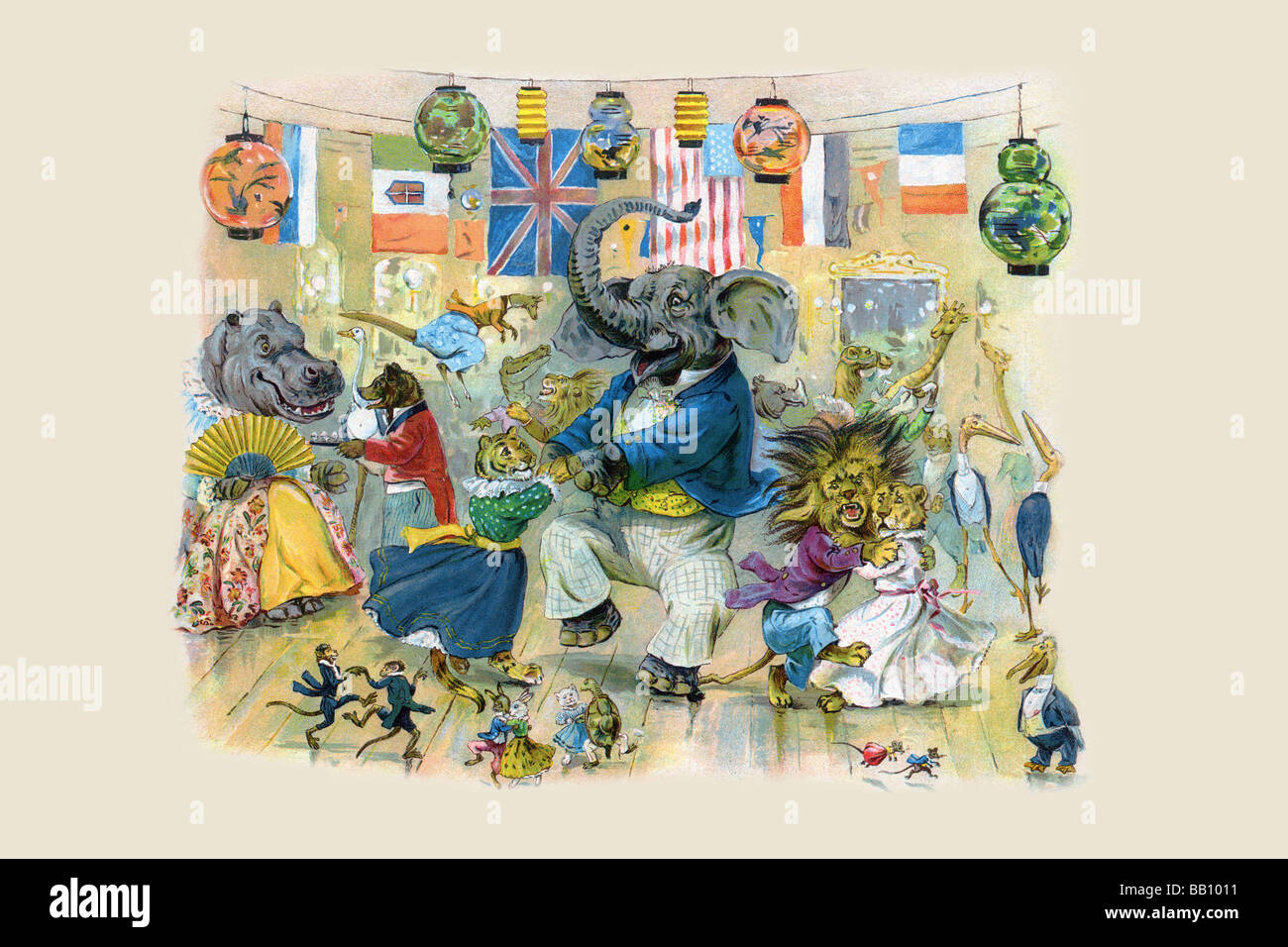 Sie gaben einen herrlichen Tanz am Abend Stockfoto