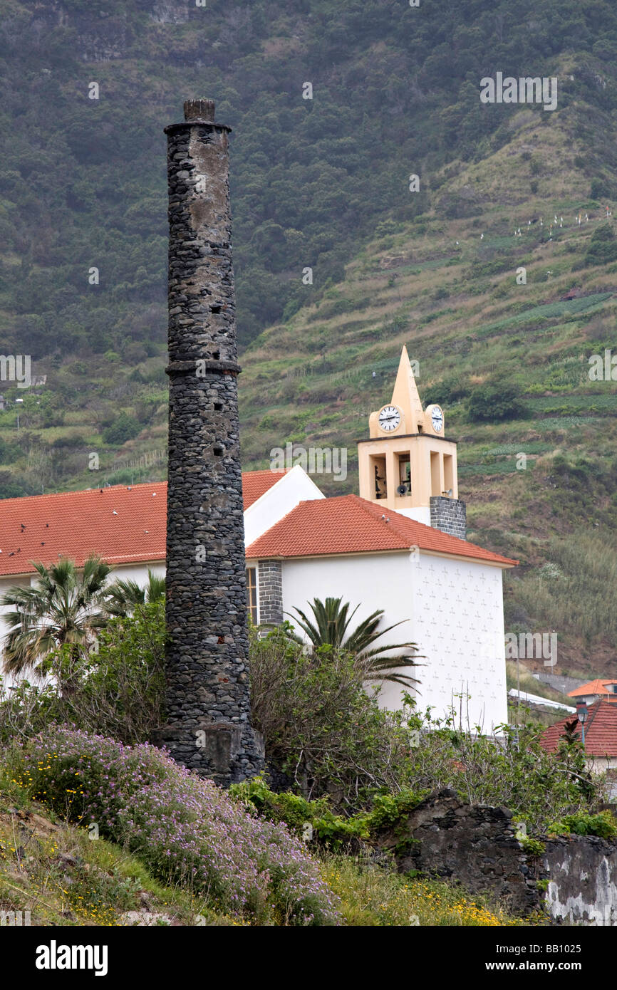 Zucker Fabrik Schornstein Madeira Portugal eine Insel in der Mitte Atlantik Stockfoto