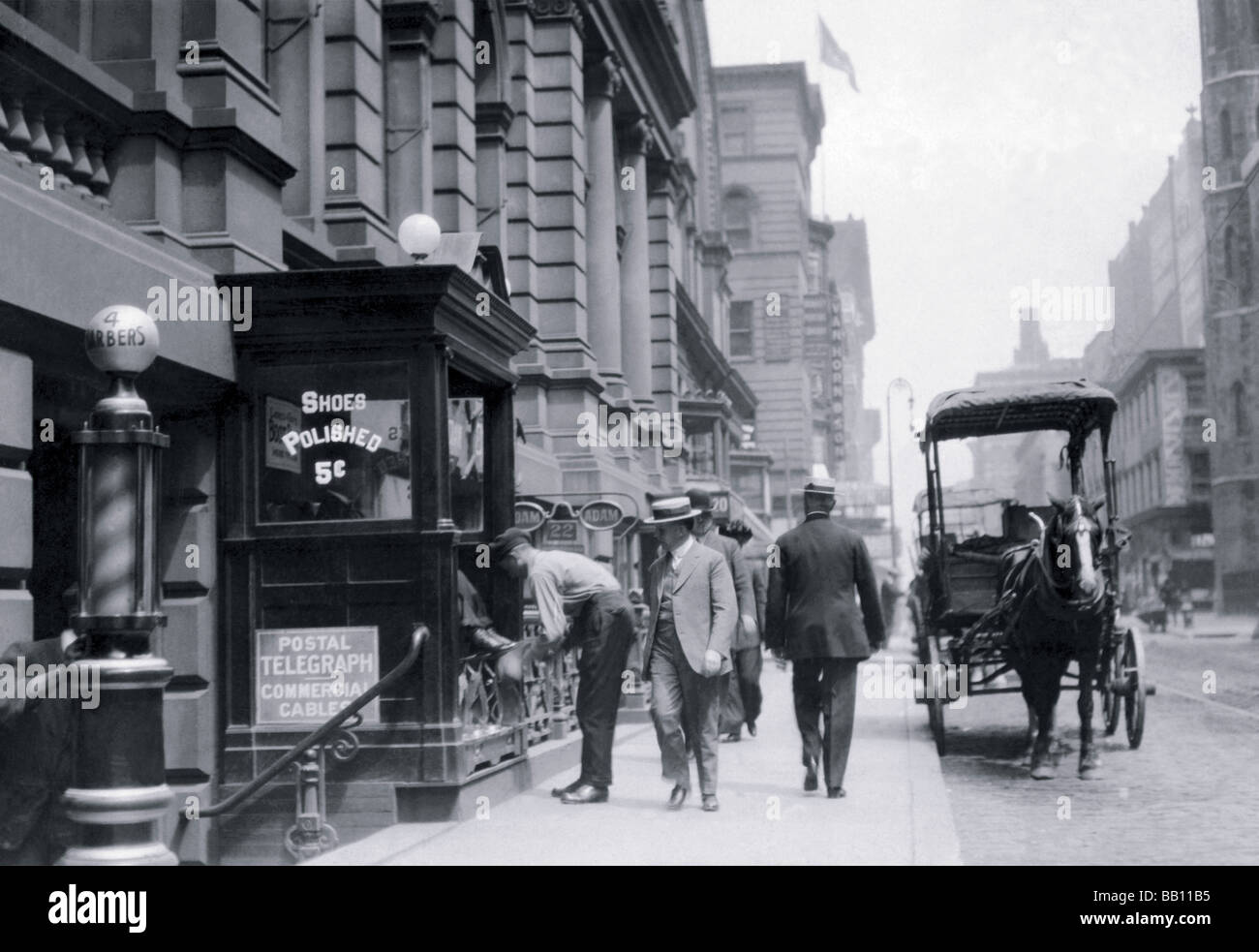 Schuhe poliert, 5 Cents, Philadelphia, PA Stockfoto