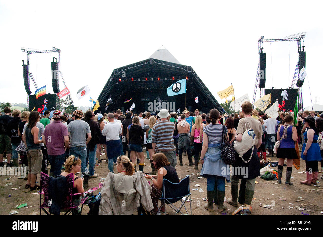 Die Pyramide-Bühne beim Glastonbury Festival Stockfoto