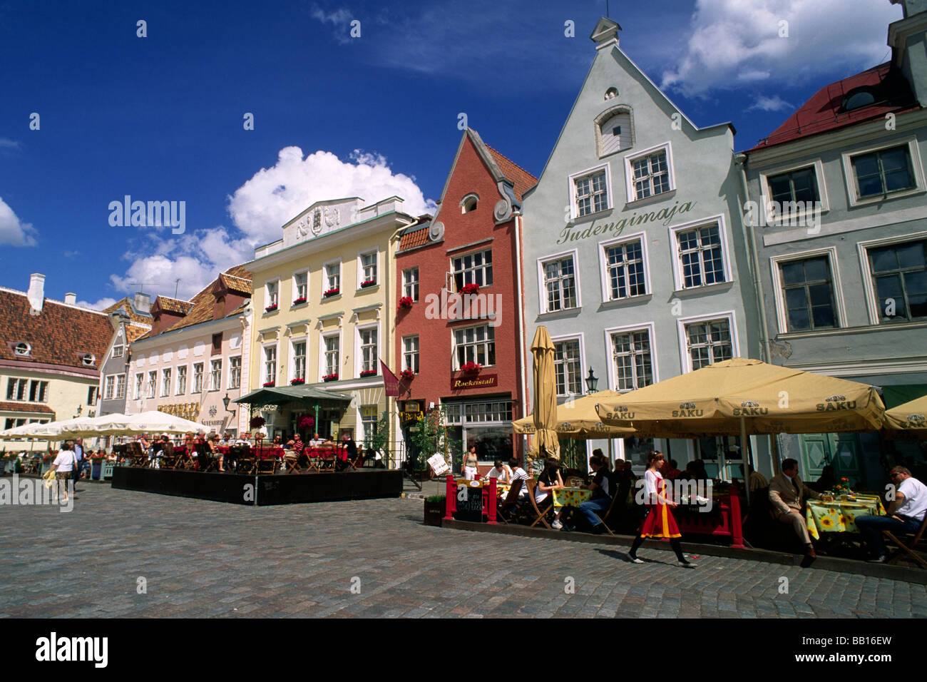 Estland, Tallinn, Raekoja Plats, Altstadtplatz Stockfoto