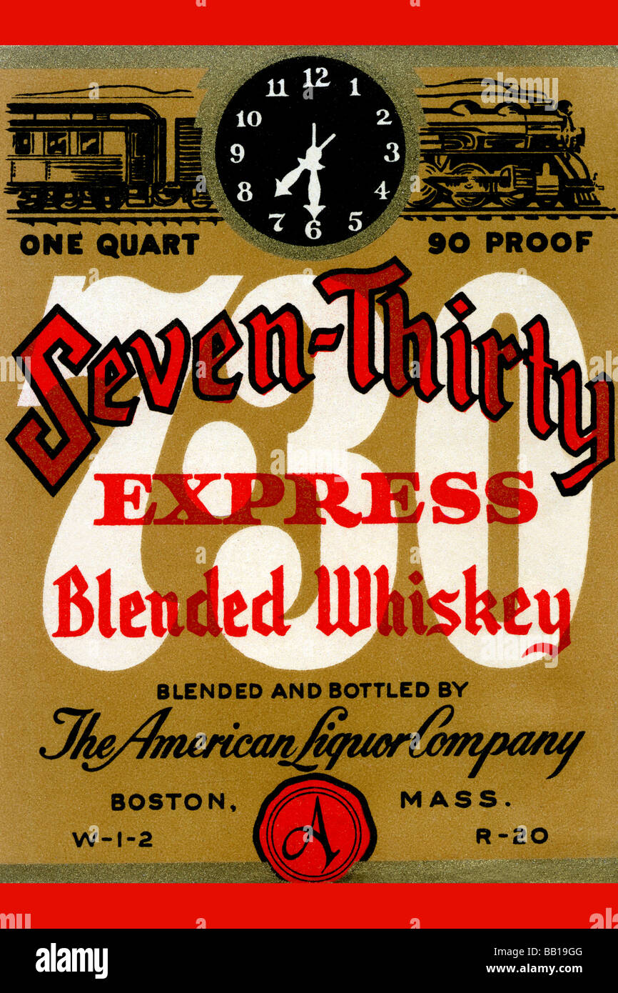 Sieben Uhr dreißig Express Blended Whiskey Stockfoto