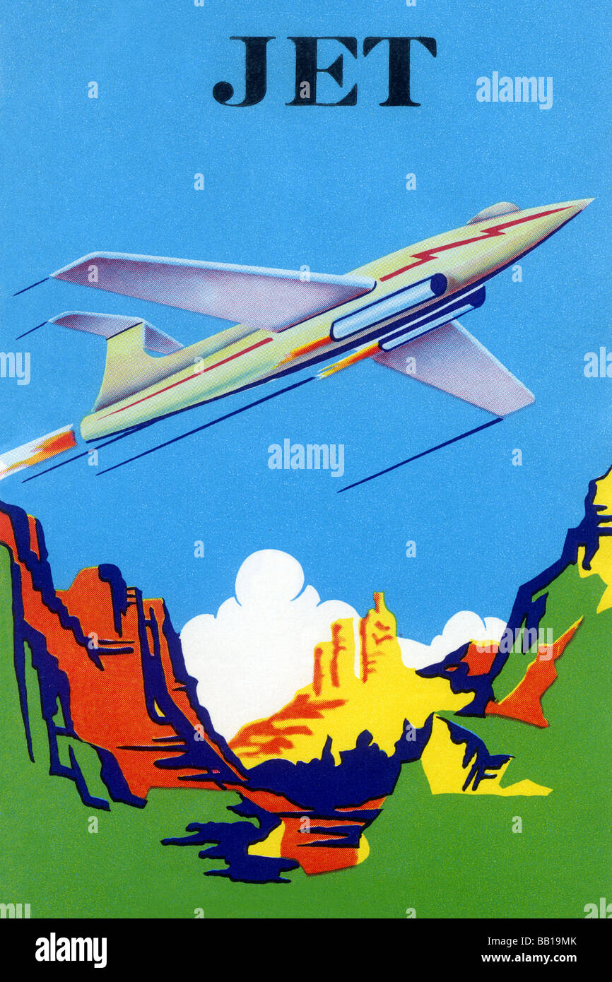 Jet-Besen-Label Stockfoto