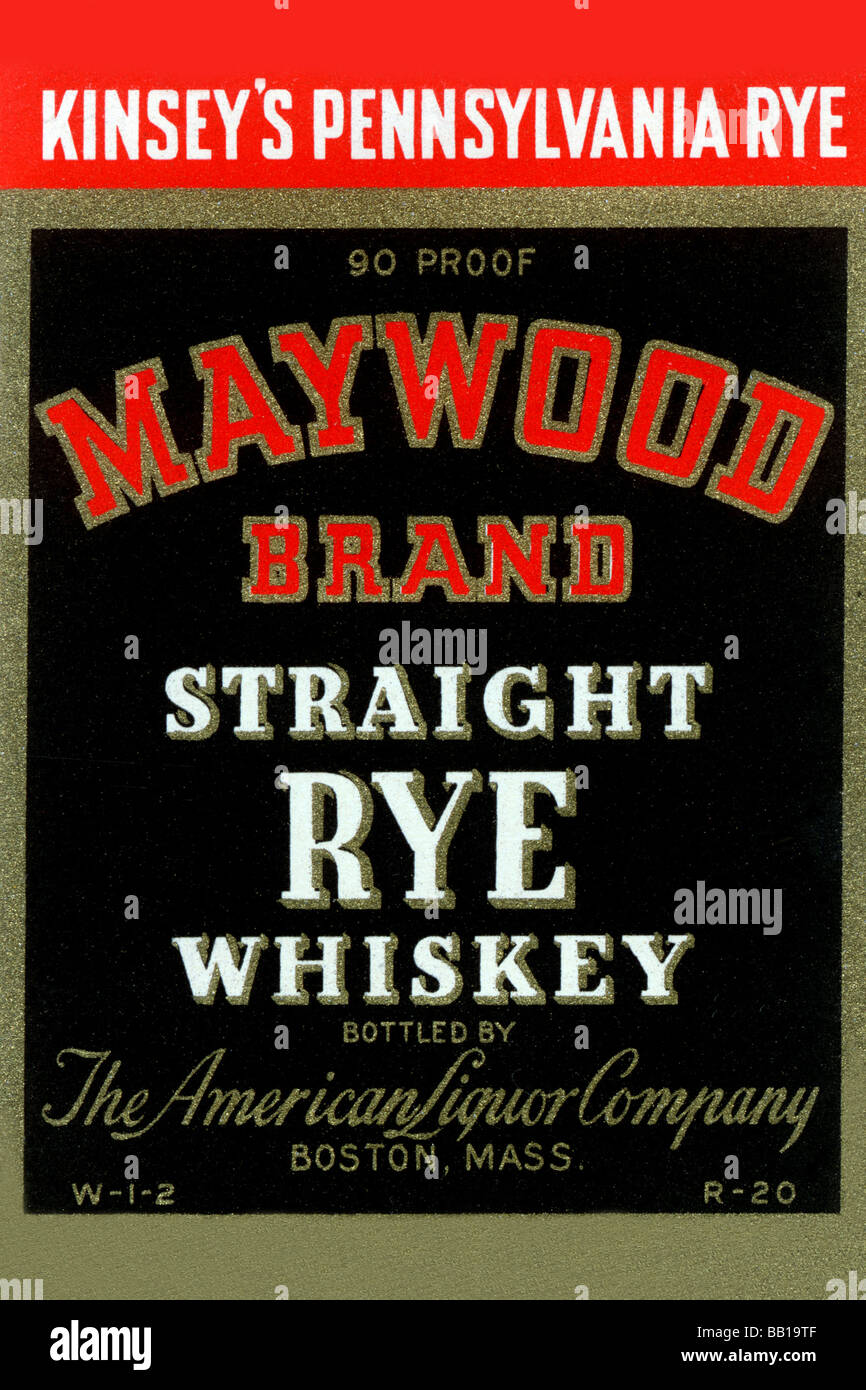 Maywood Marke Straight Rye Whiskey Stockfoto