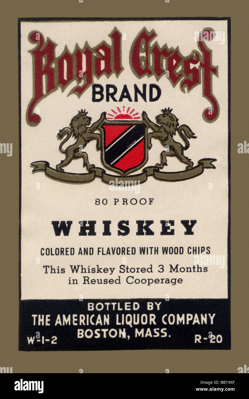 Königliches Wappen Marke Whiskey Stockfoto