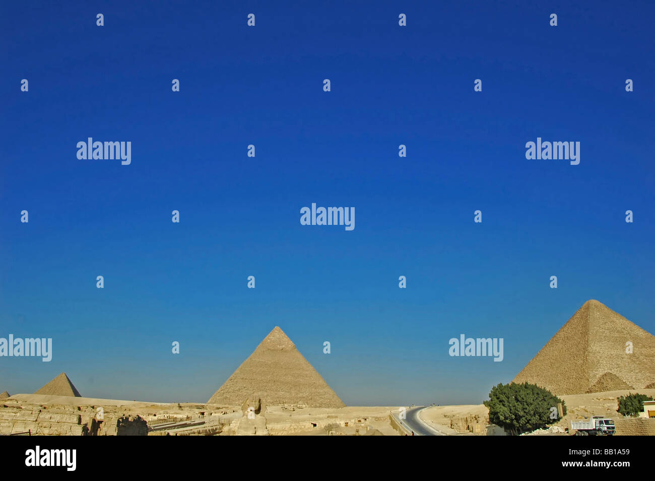 Ägypten, Gizeh. Übersicht über die Website von Gizeh (RF) Stockfoto