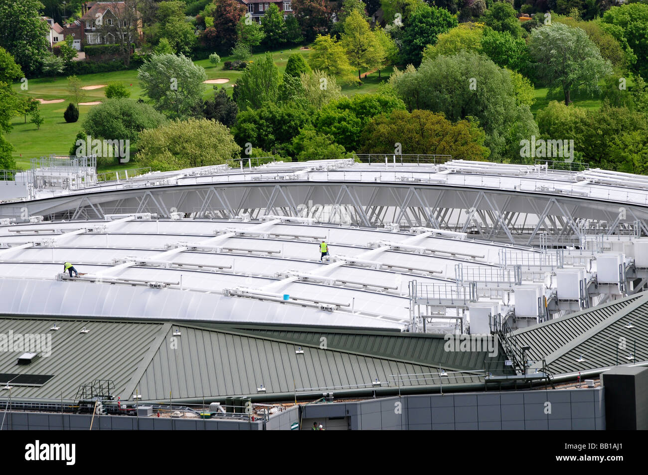 Center Court bei Wimbledon Tennis Championships 2009. Mit dem neuen Dach installiert. Stockfoto