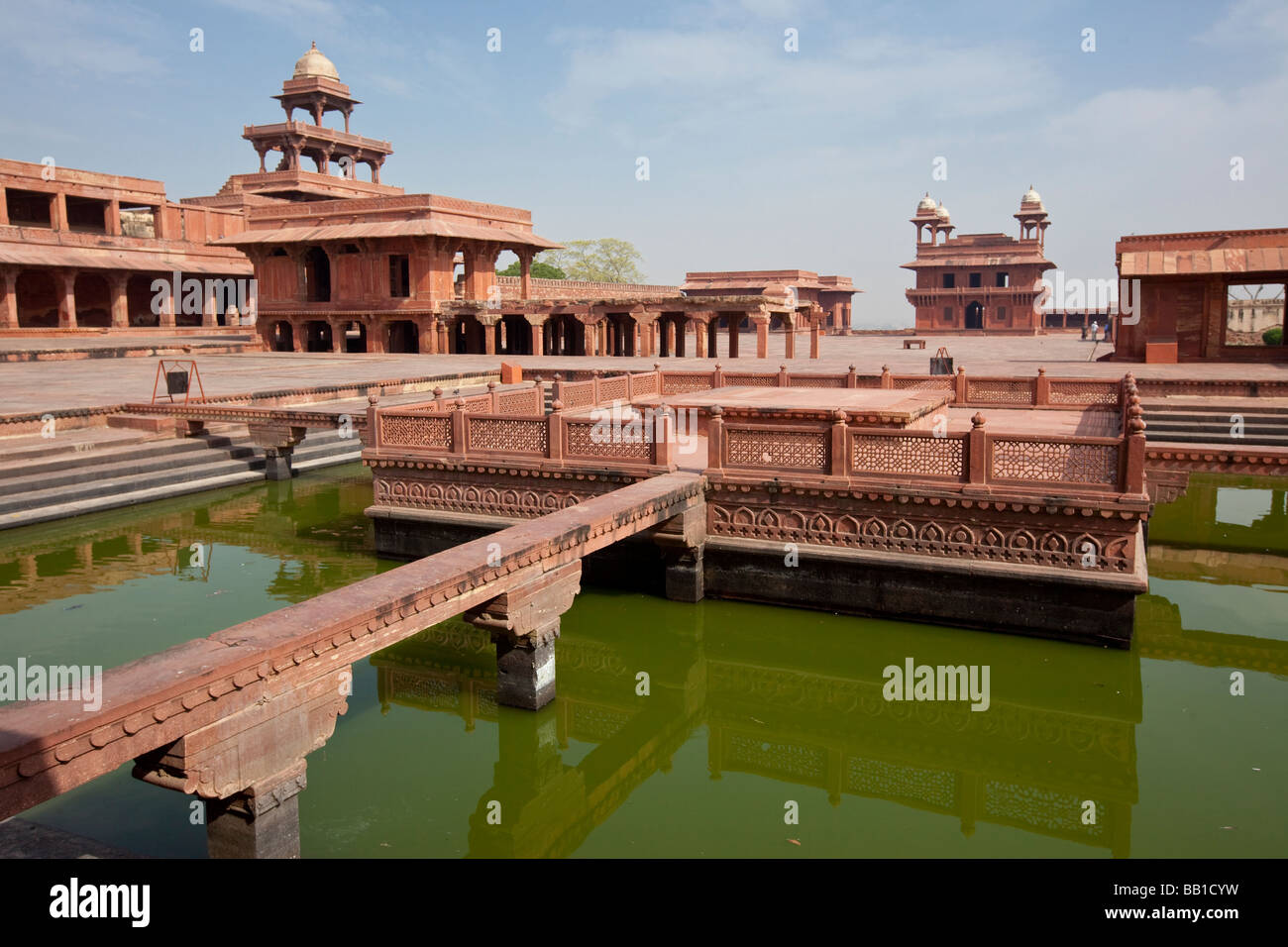 Tansen s Sitz in die Panch Mahal oder Palast in Fatehpur Sikri Indien Stockfoto