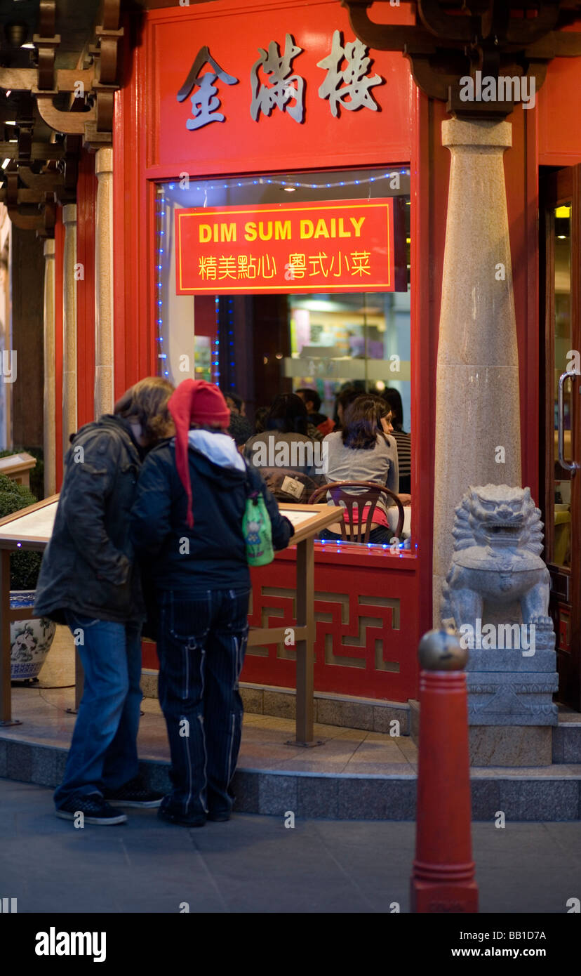 Chinesische Dim Sum-Restaurant - China Town, London, England, UK, Europa Stockfoto