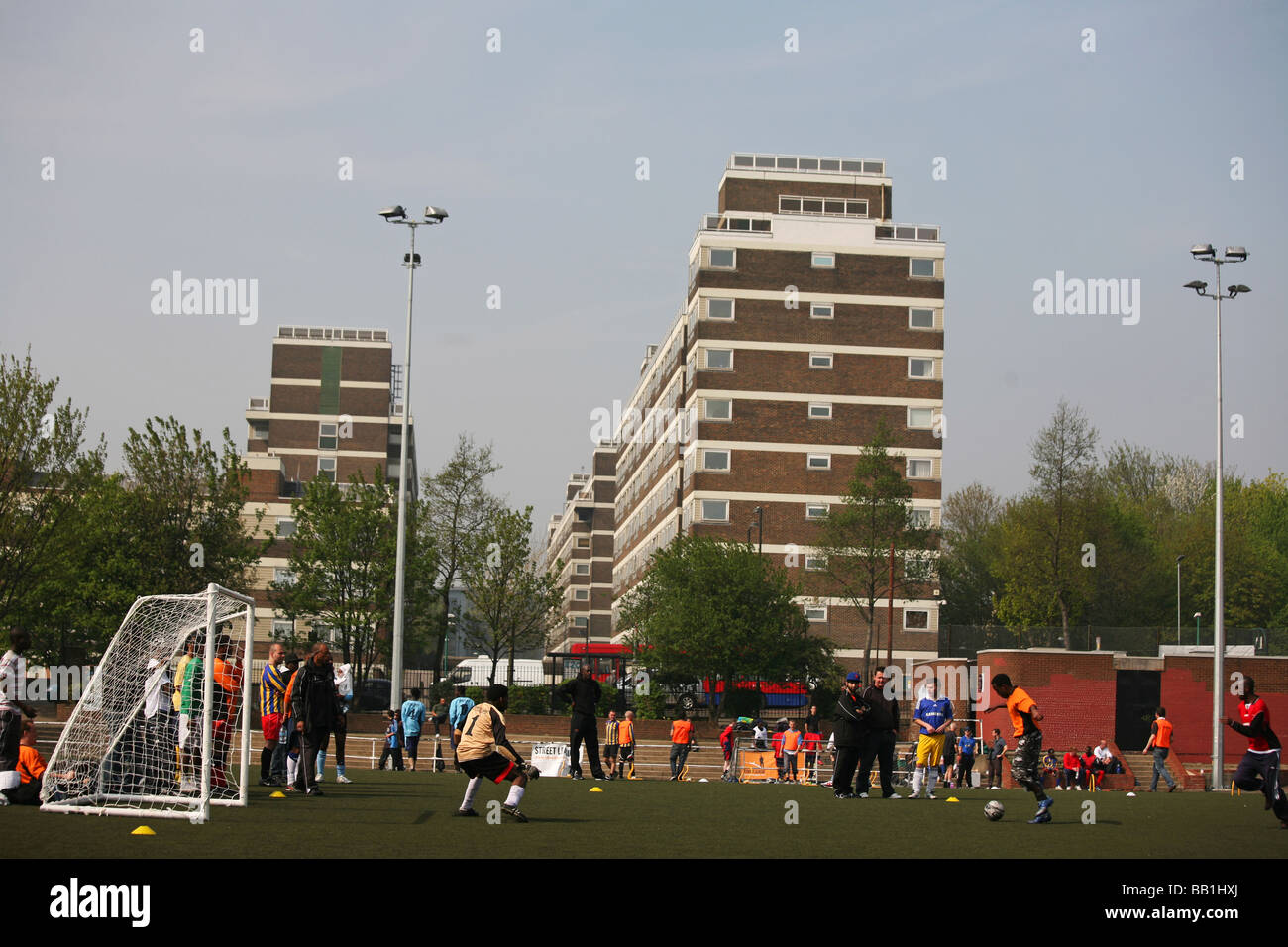 "park Fußball" Fußball "Sonntag Fußball" Stockfoto