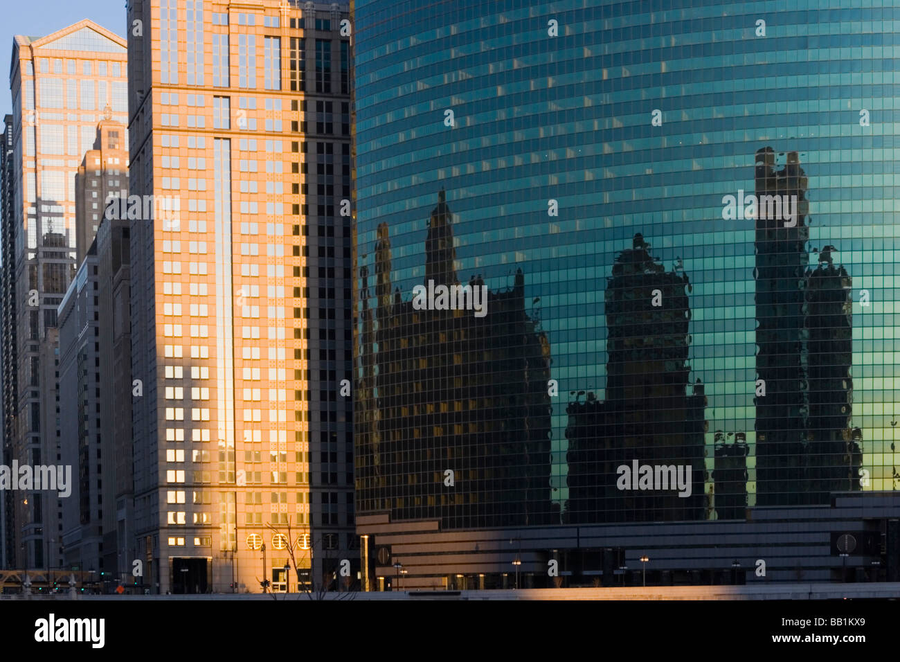 Bürogebäude in Chicago IL Stockfoto