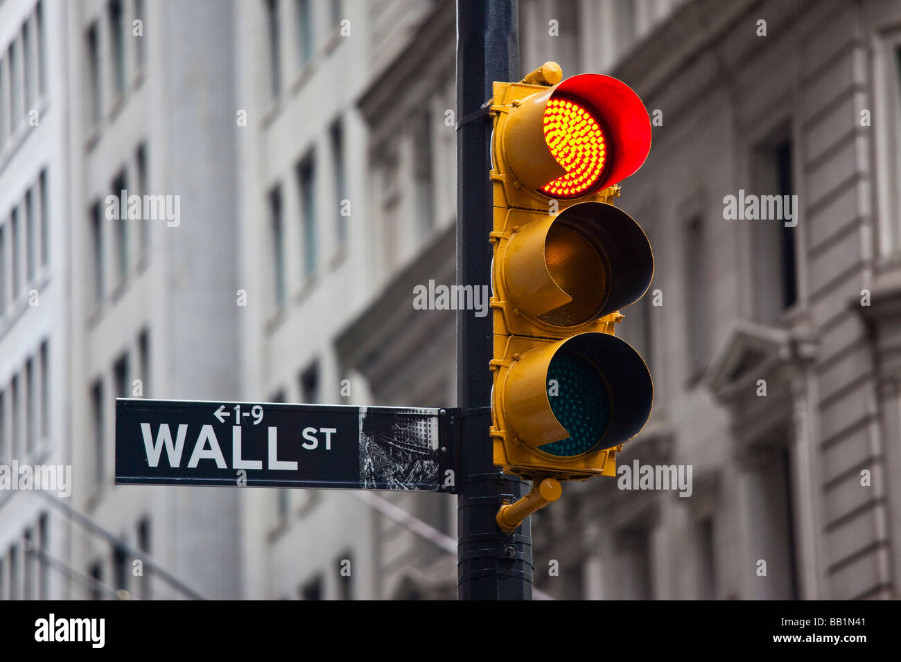 Zeichen der Wall Street in New York City Stockfoto