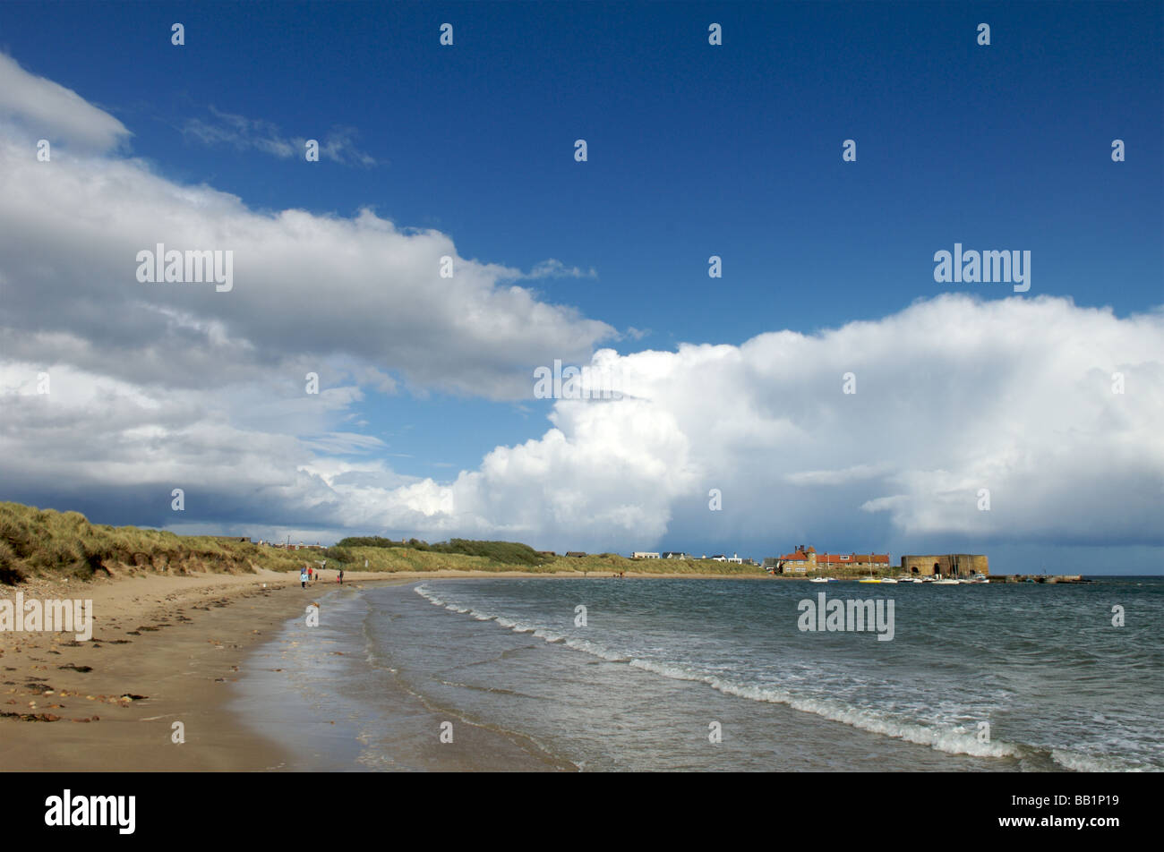 Beadnell Strand, Northumberland Stockfoto