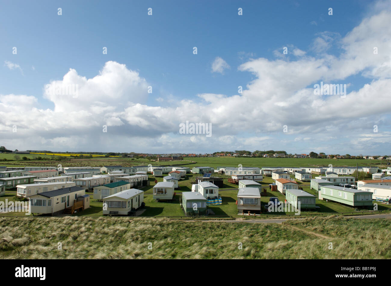 Ein Caravan Park, Northumberland Stockfoto
