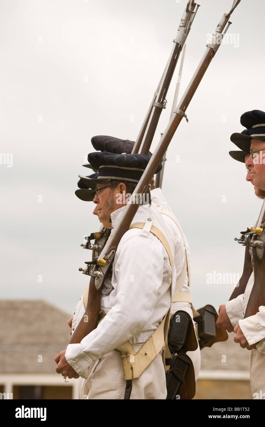 MILITÄRISCHE RE ENACTMENT FORT SNELLING MINNEAPOLIS Stockfoto