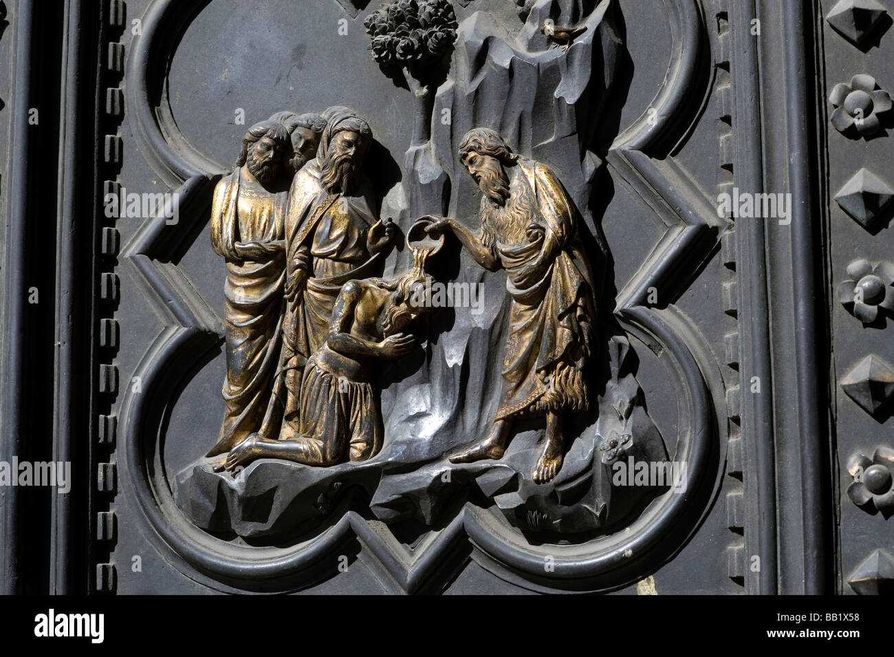 Toskana Florenz, die Stadt der Renaissance-Foto zeigt das Baptisterium oder Baptisterium des Heiligen Johannes Szene zeigt Christus bein Stockfoto