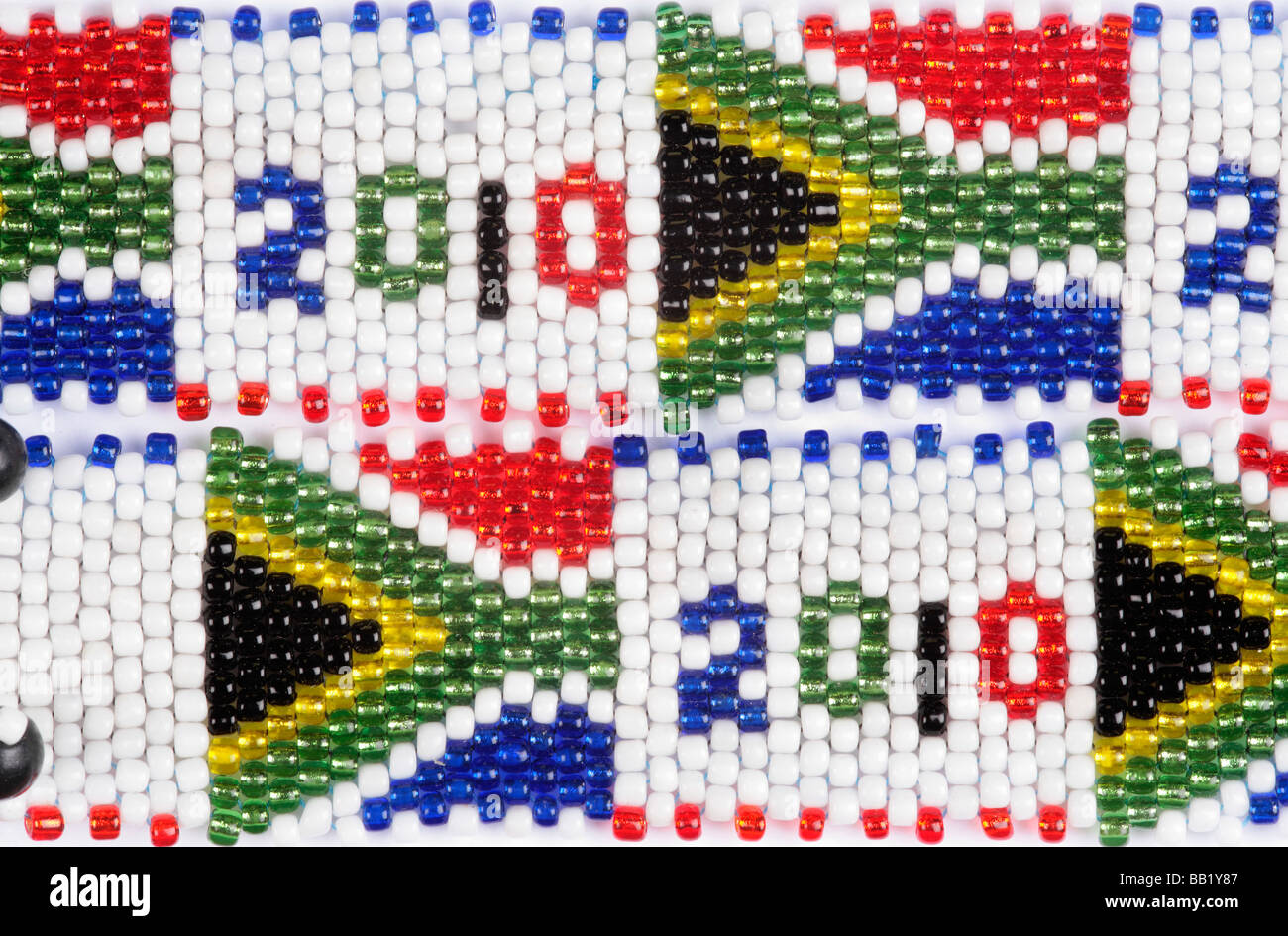 Südafrikanische Flagge und 2010 World Cup Armbänder, Grahamstown, Provinz Eastern Cape, Südafrika Stockfoto