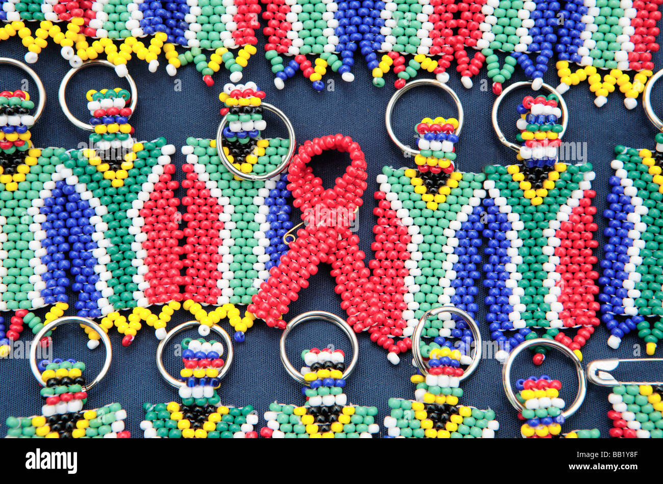 HIV/AIDS ribbon Brosche, Grahamstown, Provinz Eastern Cape, Südafrika Stockfoto
