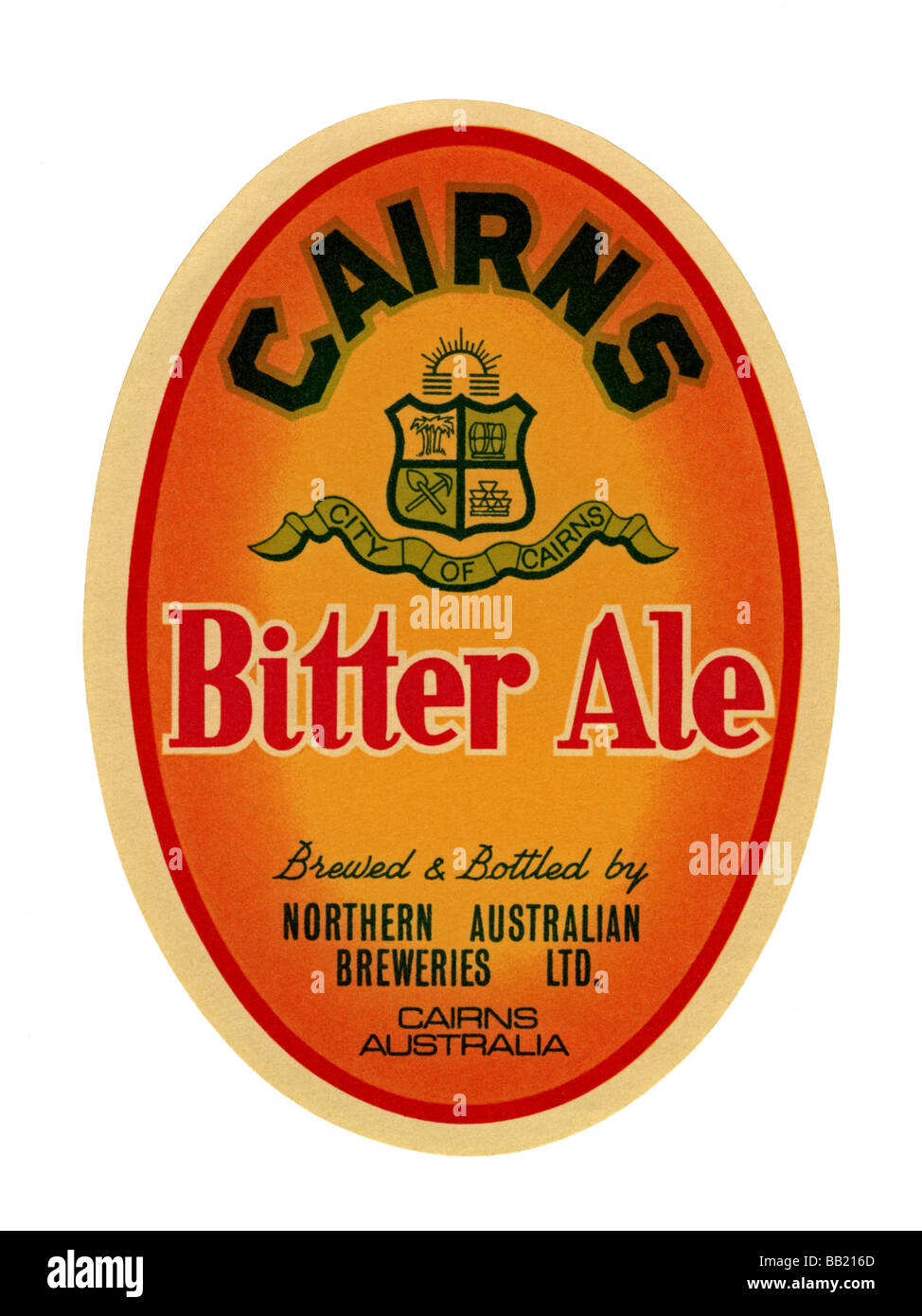 Alten australischen Bieraufkleber für Bitter Ale Cairns, Queensland Stockfoto
