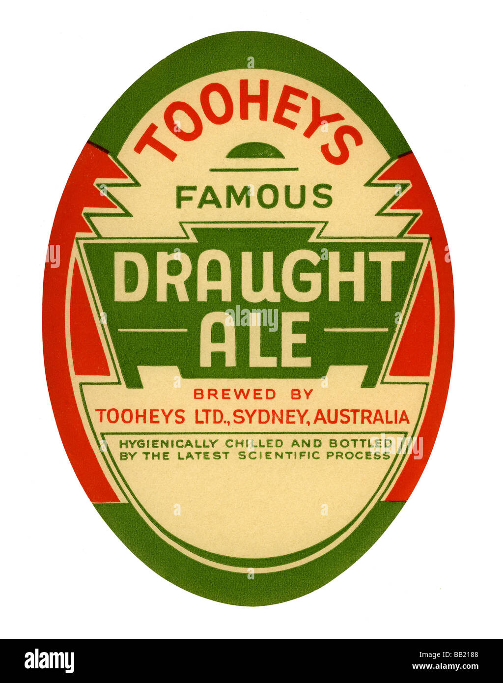 Alten australischen Bieraufkleber für Tooheys berühmten Tiefgang Ale, Sydney, New South Wales Stockfoto