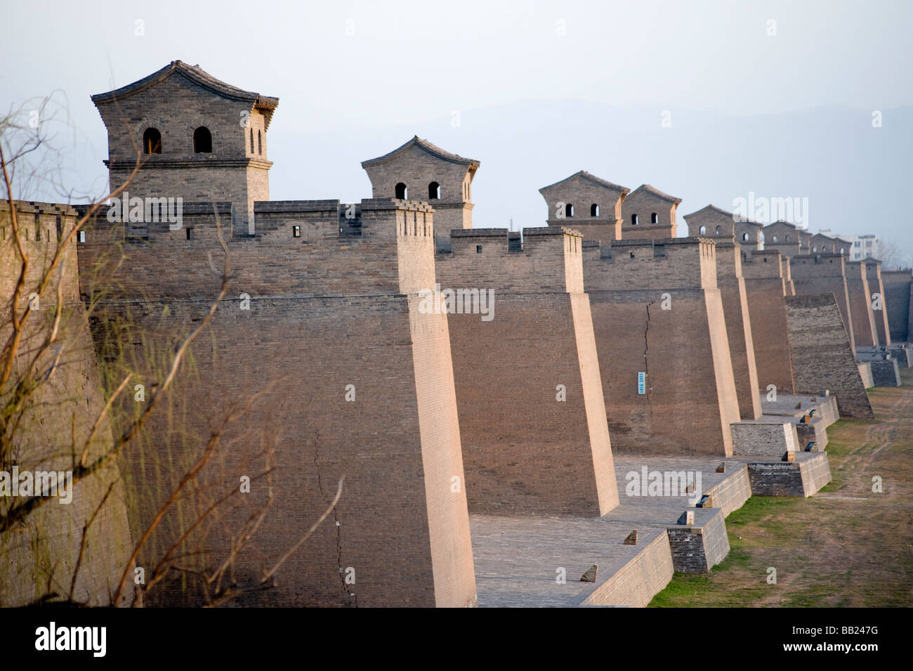 Die westliche Wand des ummauerten Altstadt Pingyao, Shanxi Provinz, China Stockfoto