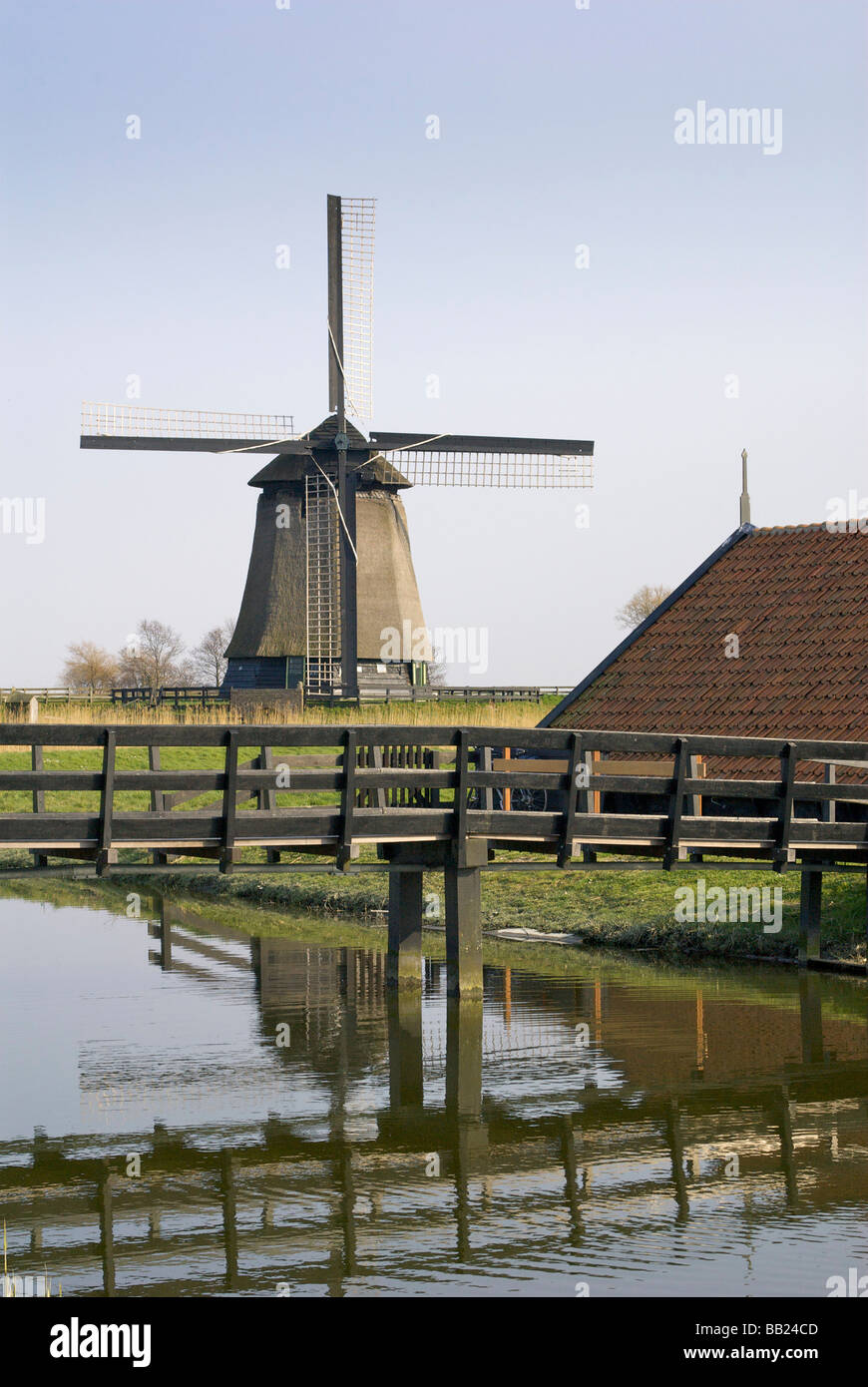 Europa, Niederlande, Nord-Holland, West-Frisia De Schermer Museum Molen, Windmühle Stockfoto