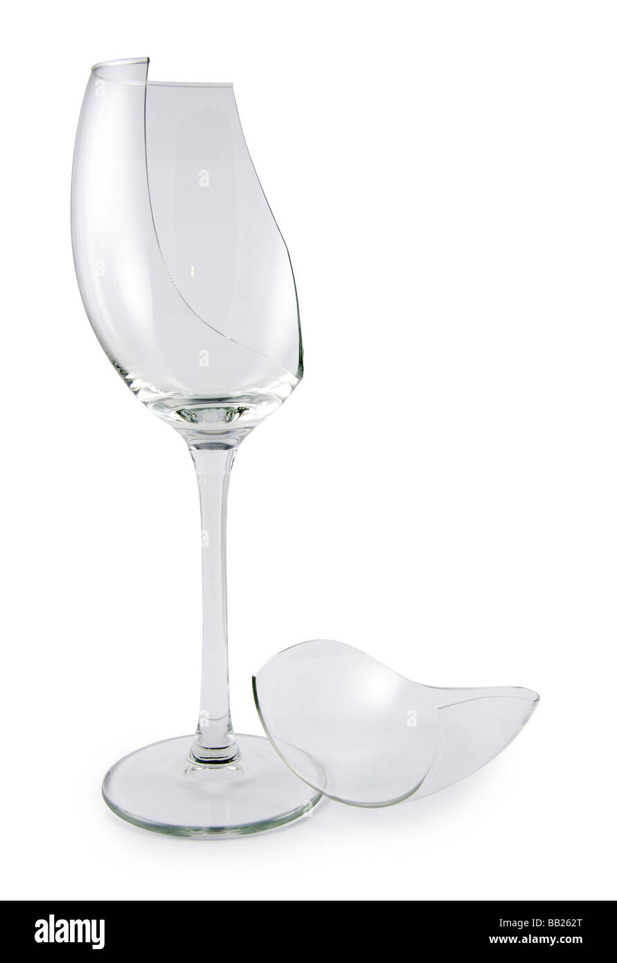 Gebrochene Glas Wein. Stockfoto