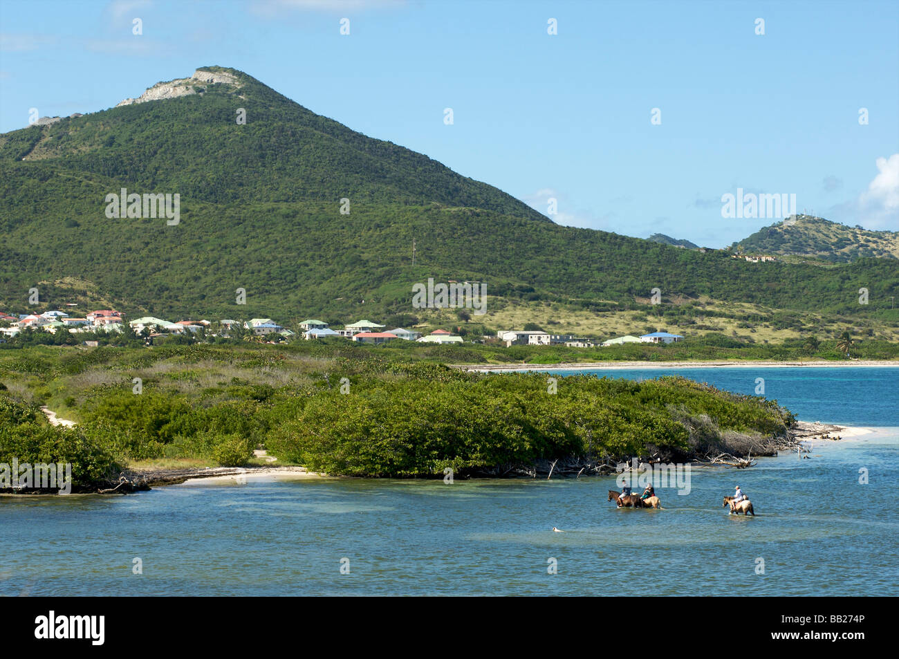 Sint Maarten-Reiten im Coconut grove Stockfoto Sint Maarten-Reiten im Coconut grove Stockfoto