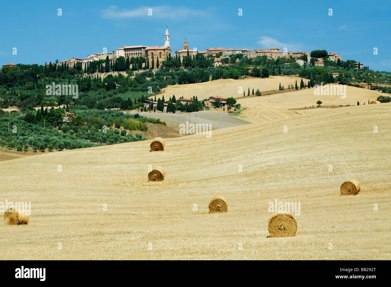 Eine Ansicht von Lucca aus über die Felder - Toskana - Italien Stockfoto