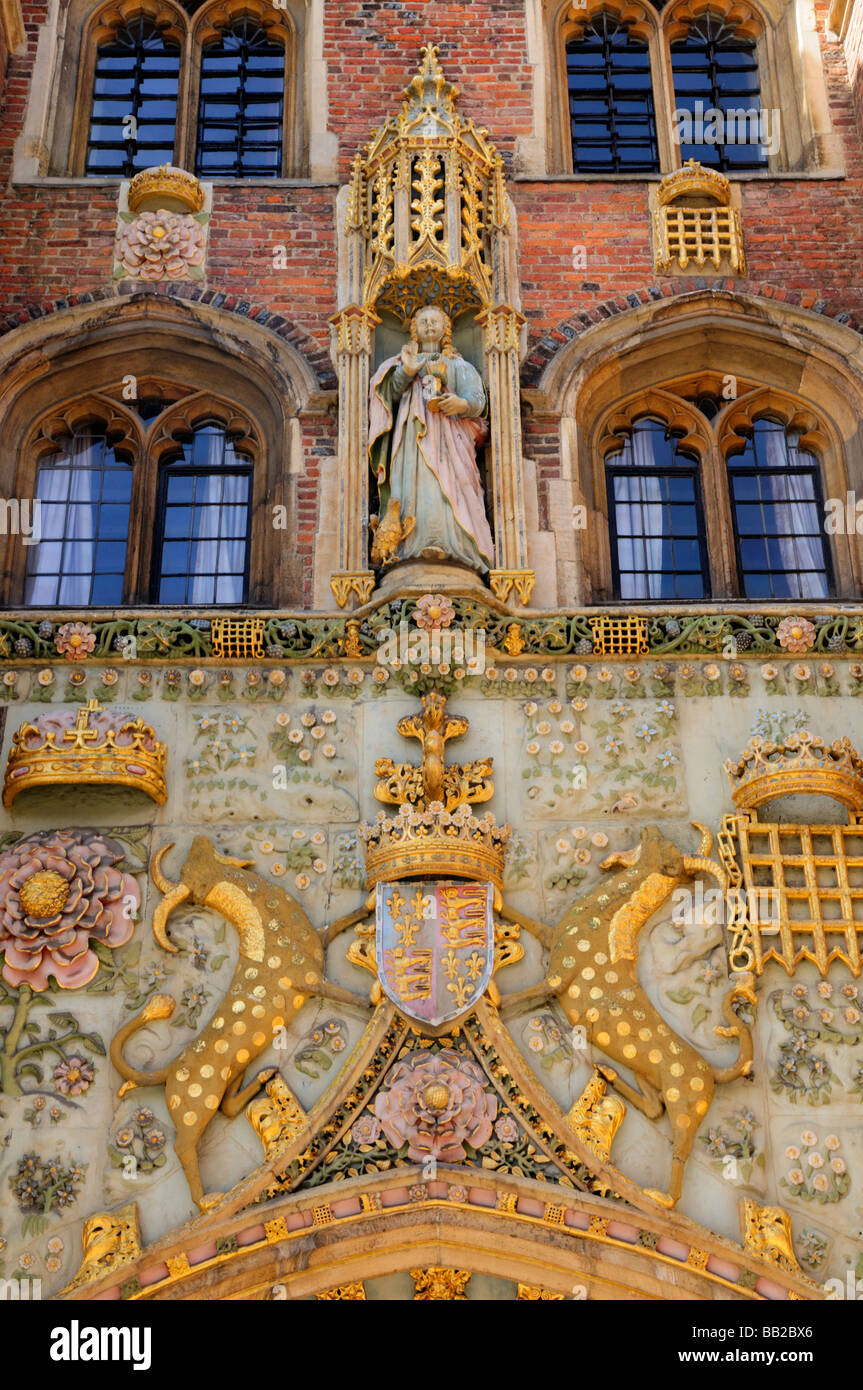 Detail der St. Johns College Torhaus Cambridge England Uk Stockfoto