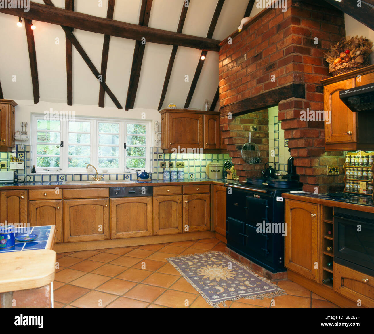 UK house interior, Küche Stockfoto