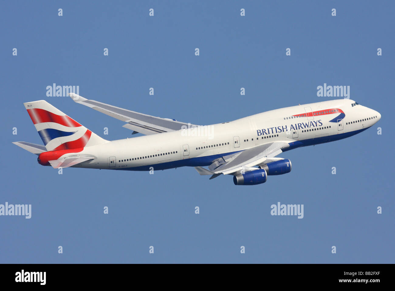 British Airways Boeing 747 Abflug London Heathrow Stockfoto