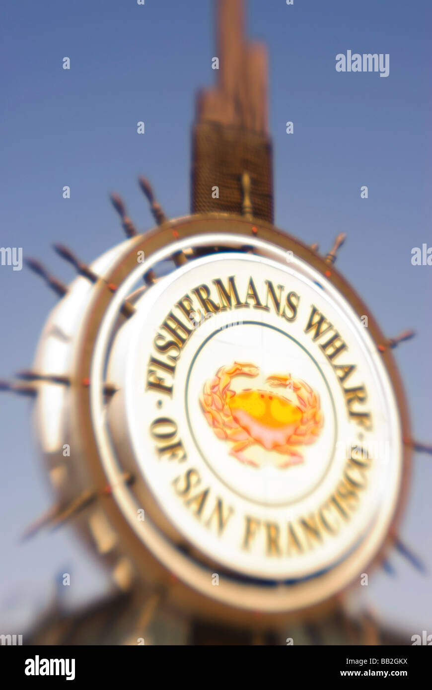 fishermans Wharf Schild Stockfoto