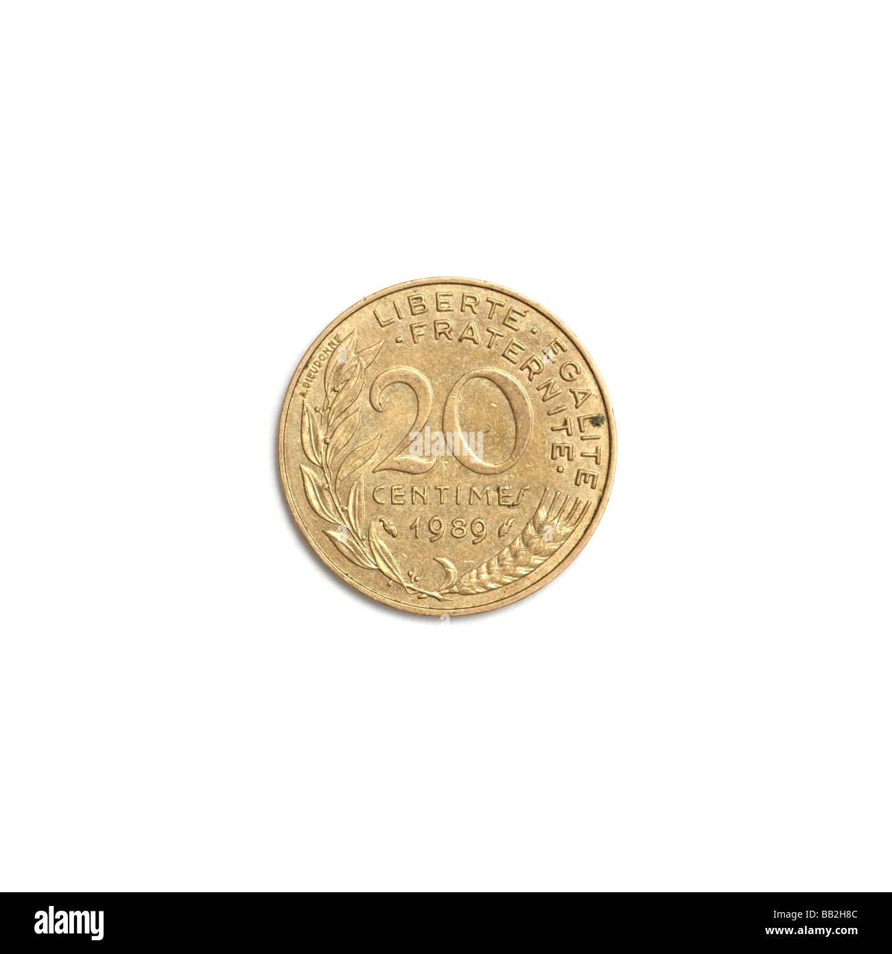 "Französisch 20 Centimes-Münze" Stockfoto