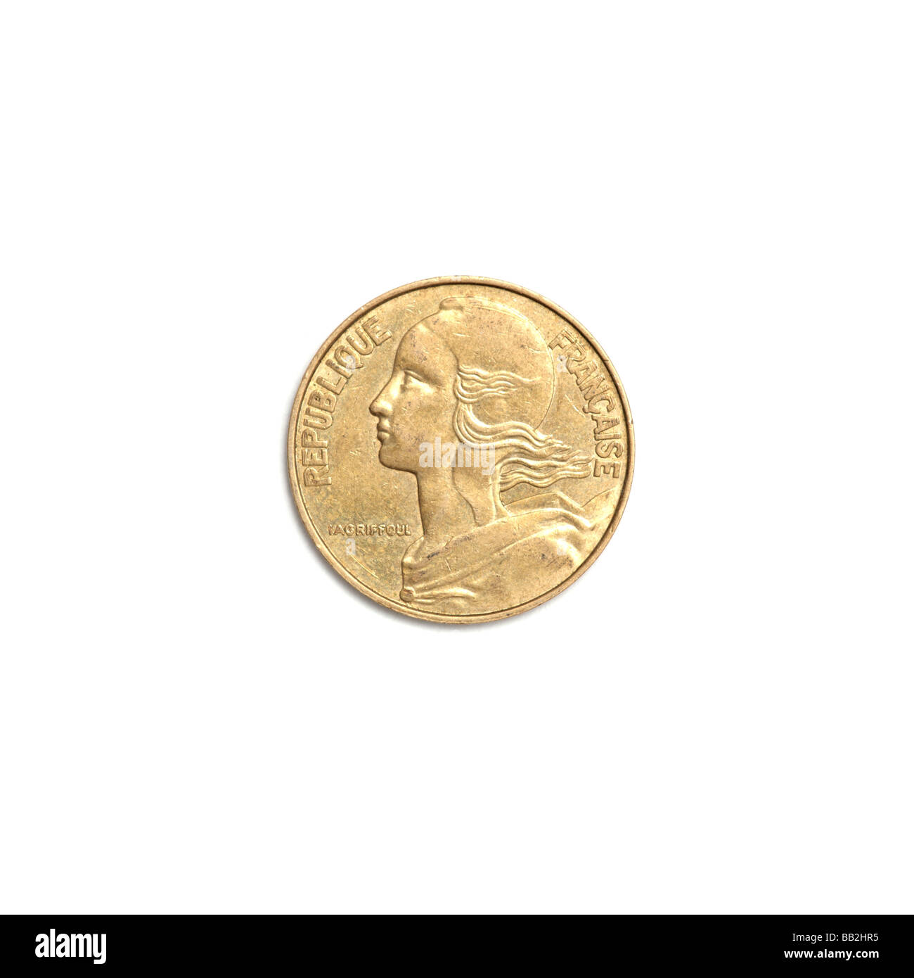 "Französisch 20 Centimes-Münze" Stockfoto