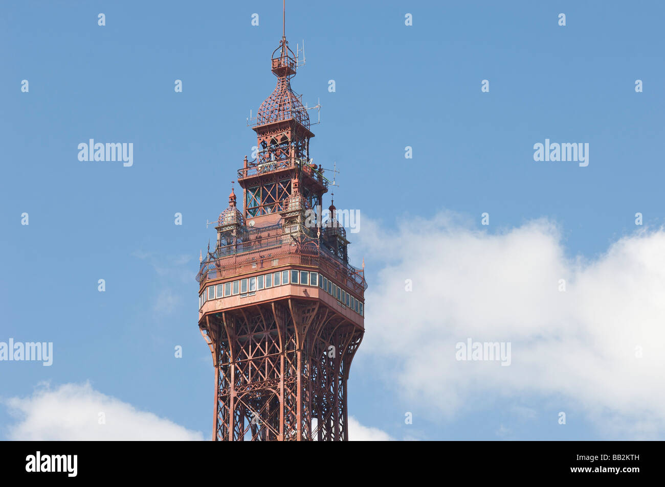 Spitze der Blackpool Tower Stockfoto