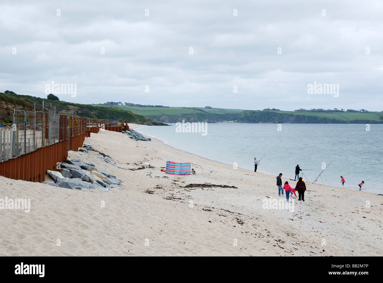 der Cordonded Strand, für den Bau von Ferienhäusern im Carlyon Bay in der Nähe von Austell in Cornwall, Großbritannien Stockfoto