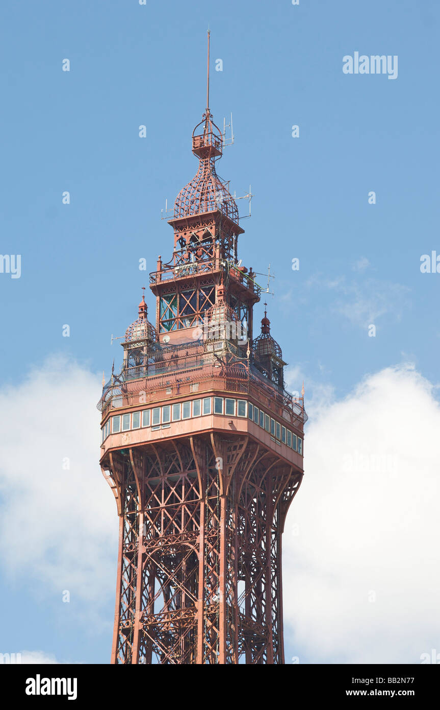 Spitze der Blackpool Tower Stockfoto