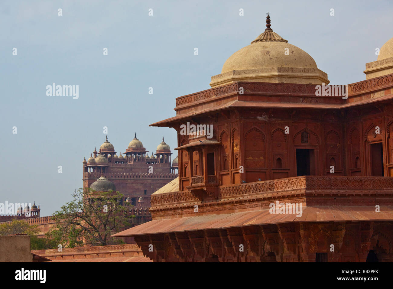 Jodhbai Palace in Akbar Harem Fatehpur Sikri Indien Stockfoto