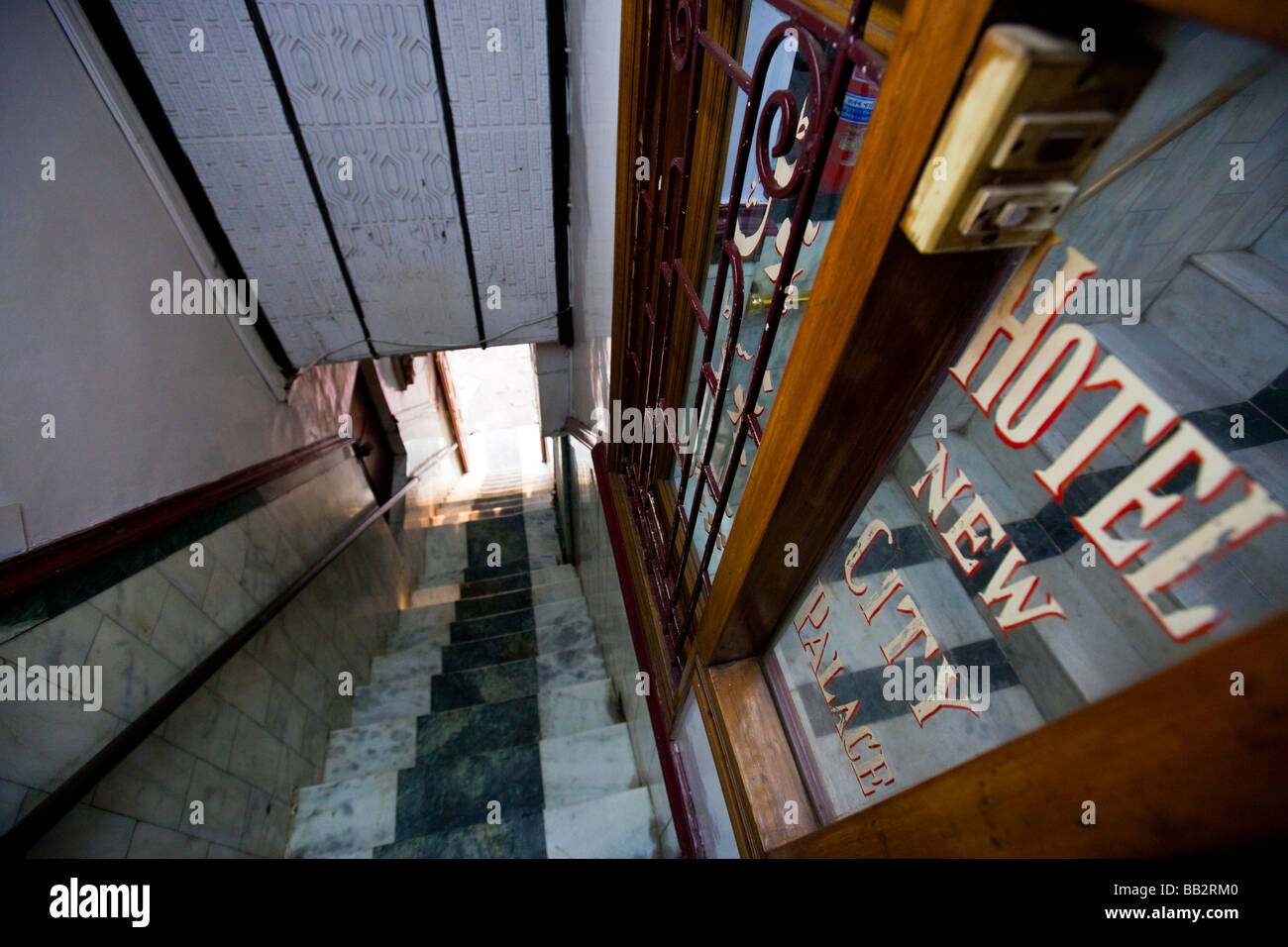 Budget Hotel New Stadtpalais mitten in Alt-Delhi Indien Stockfoto