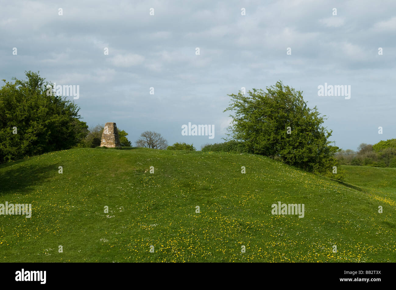 Haresfield Leuchtfeuer Trig Punkt Stockfoto