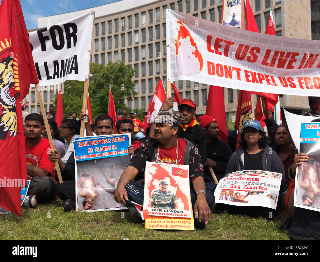 Toronto-Tamilen Protest gegen Krieg in Sri Lanka Stockfoto