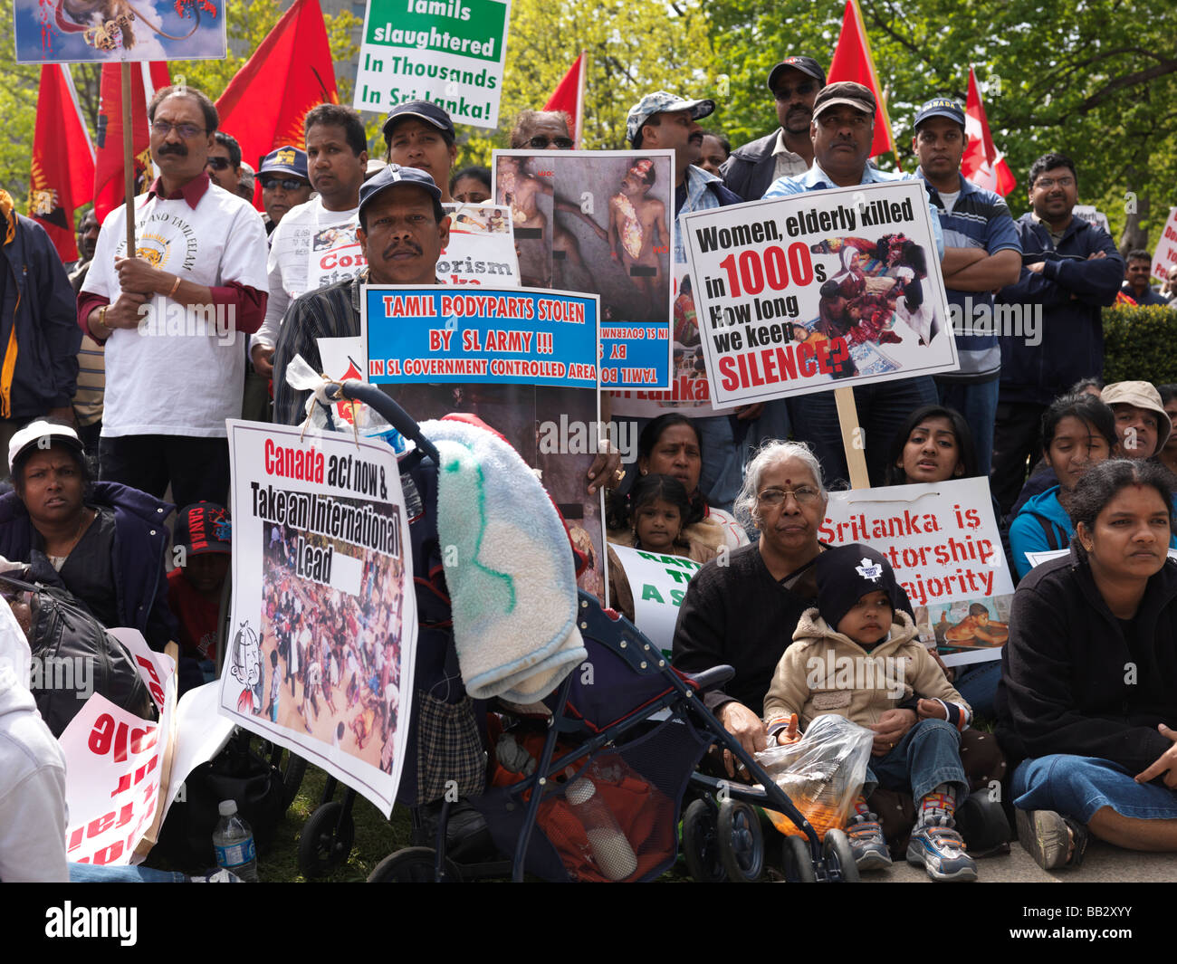 Toronto-Tamilen Protest gegen Krieg in Sri Lanka Stockfoto