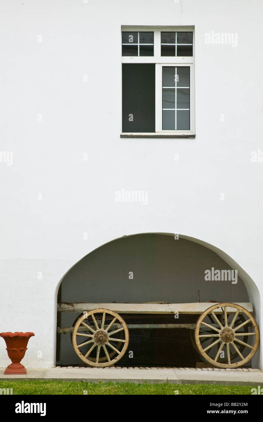 Serbien, Vojvodina Region Novo Hopovo. Wagon Detail bei Novo Hopovo orthodoxe Kloster Stockfoto