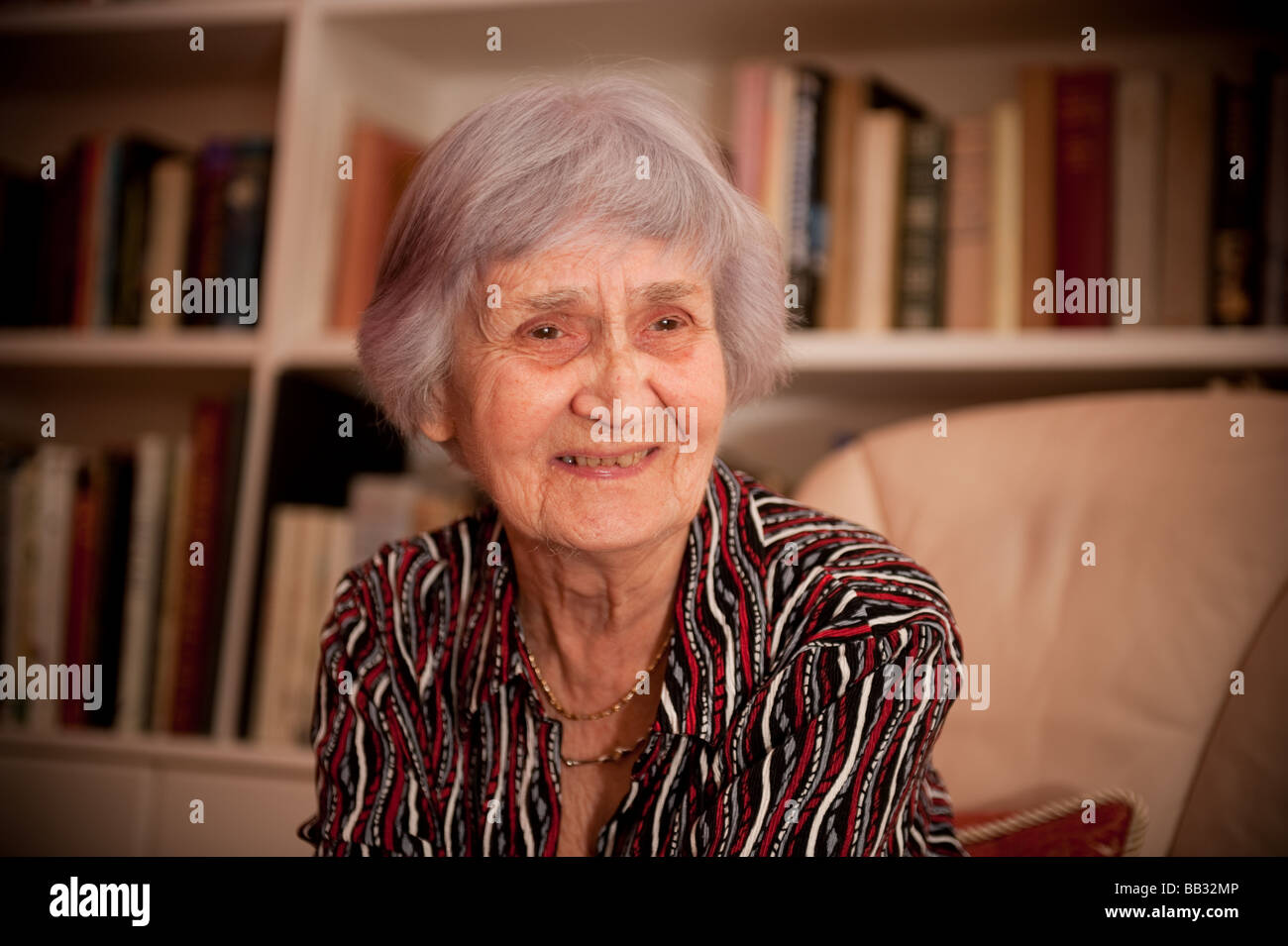 90 Jahre alten MARGARET JONES walisischen Künstlerin und Illustratorin in ihrem Haus in Aberystwyth 2009 Stockfoto