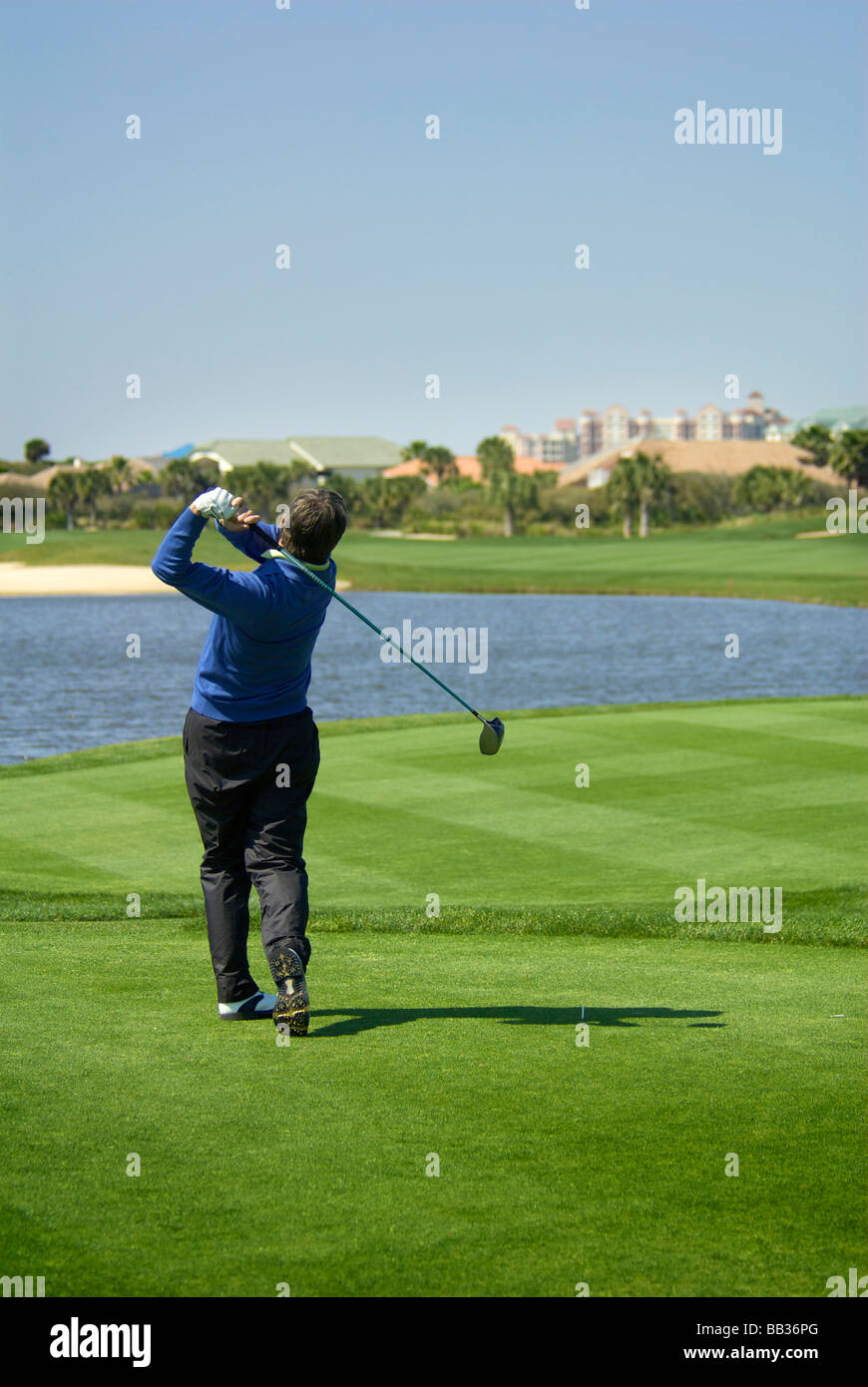 USA Florida Flagler Palm Coast The Ocean Course at Ginn Hängematte Beach Resort Professional Golfer Des Smyth kein Model release Stockfoto