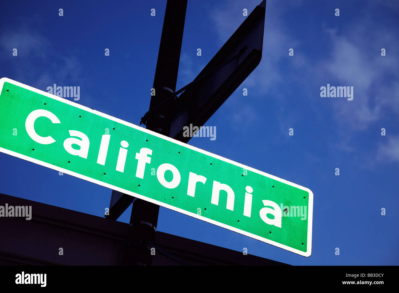 grünes Schild der California Street, San Francisco Stockfoto